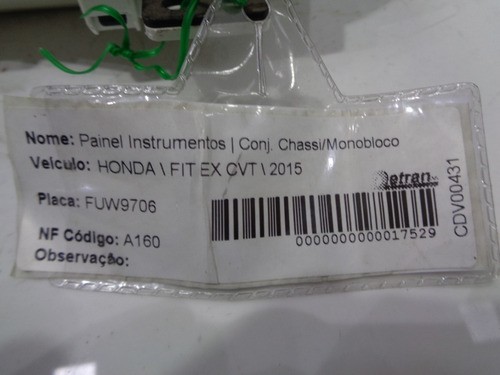 Painel De Instrumentos Honda Fit Ex 2015