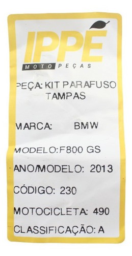 Parafuso Tampas Kit  Bmw F800 Gs (490)