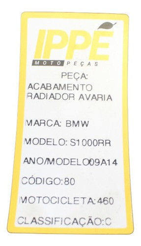 Acabamento  Radiador Avaria  Bmw S1000 (460)