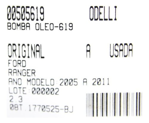 Bomba Óleo Ranger 05/11 Usado (619)