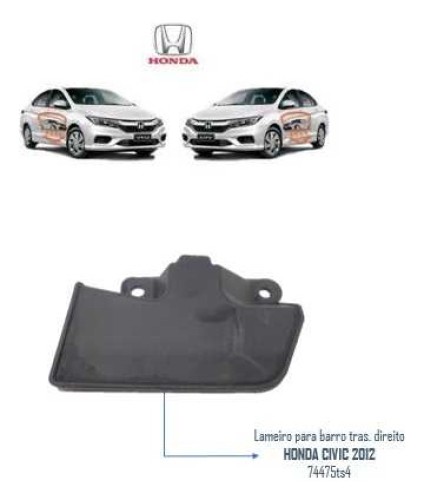  Lameiro Parabarro Tras. Direito Honda Civic 2012 74475ts4