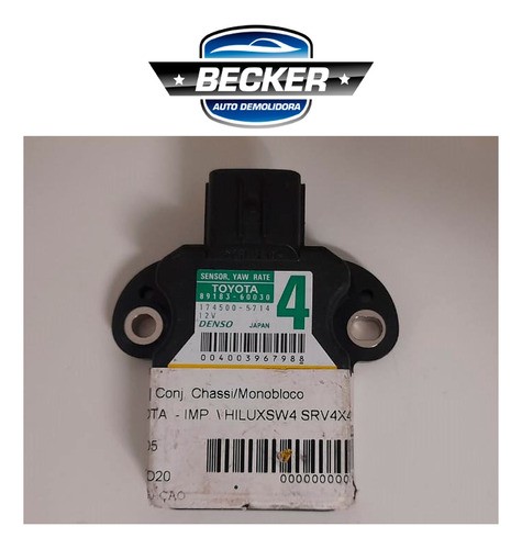 Sensor Estabilidade Yaw Rate Toyota Hilux 2012 - 8918360030