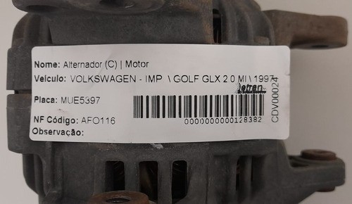 Alternador Vw Golf Glx 2.0 1997