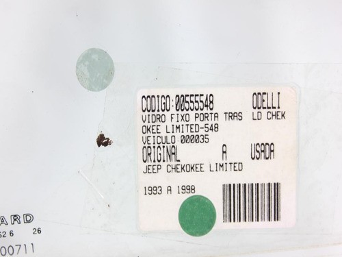Vidro Fixo Porta Tras Ld Cherokee Limited 93/98 Us (548)