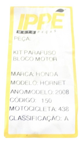 Kit Parafuso Bloco Motor Honda Hornet (438) 2008