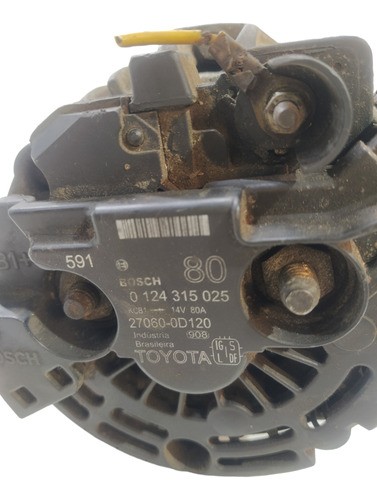 Alternador Toyota Corolla 1.6 1.8 80amp Bosch Usado