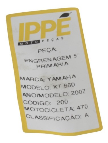 Engrenagem 5° Primaria Xt 660 Yamaha (470) 2007