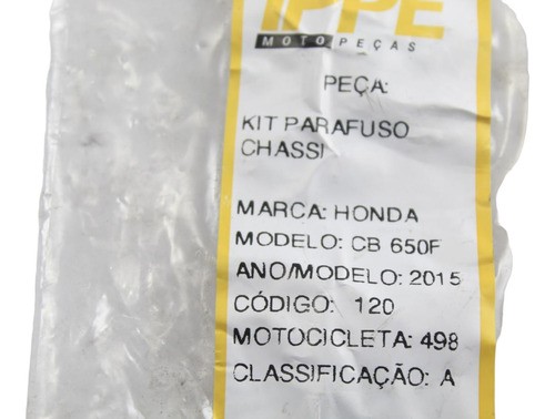 Kit Parafuso Chassis Honda Cb 650f (498) 2015