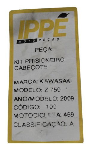 Kit Prisioneiro Cabeçote Kawasaki Z750 (469) 2009