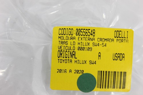 Moldura Externa Cromada Porta Tras Ld Hilux Sw4 16/20 Us (54