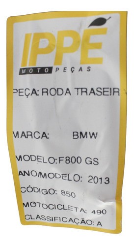 Roda Traseira Bmw F800 Gs (490)