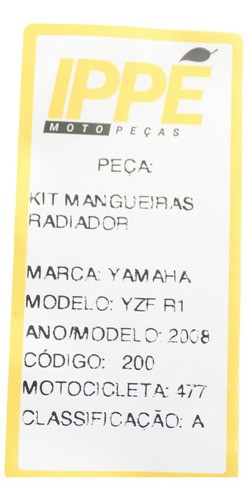 Kit Mangueiras Radiador Yamaha R1 (477)