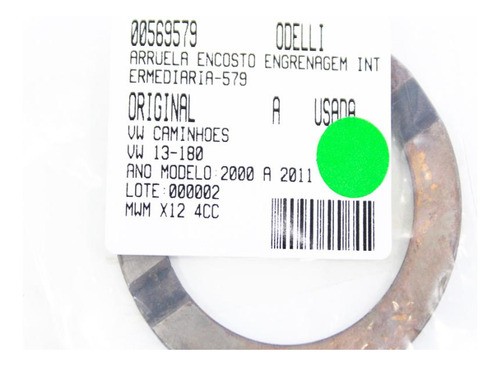 Arruela Encosto Engrenagem Intermédiaria Vw 13-180 00/11 Us 