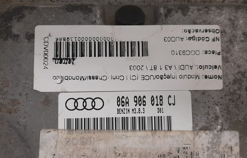 Módulo De Injeção Audi A3 1.8 - 06a906018cj