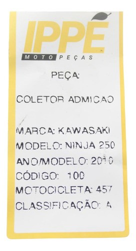 Coletor Admição Kawasaki Ninja 250 (457)