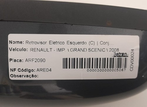 Retrovisor Elétrico Esquerdo Renault Grand Scenic 2008