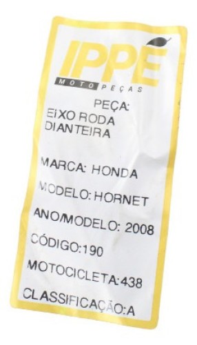 Eixo Roda Dianteira  Honda Hornet (438)