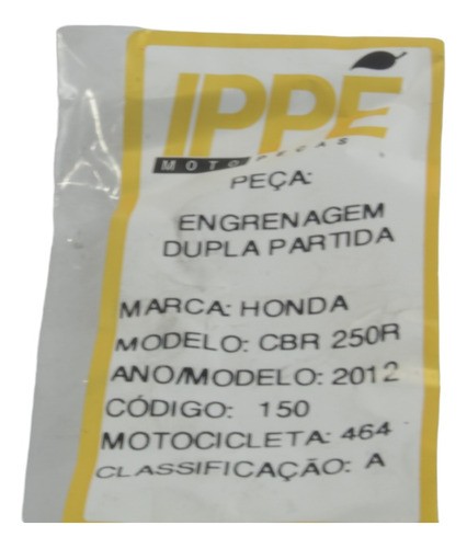 Engrenagem Dupla Partida Honda Cbr 250r (464) 2012