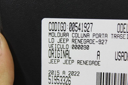 Moldura Coluna Porta Traseira Ld Jeep Renegade 15/22 (927)