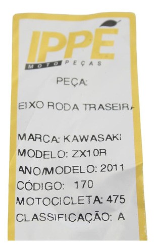 Eixo Roda Traseira Kawasaki Zx10r (475) 2011