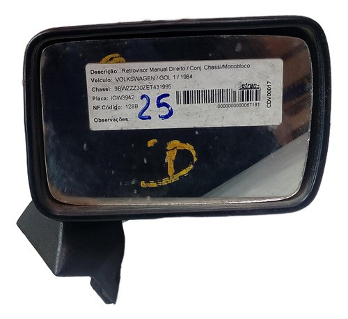 Retrovisor Gol Parati Saveiro 1983 1984 1985 1986 Direito