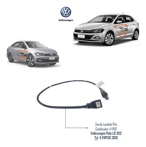 Sonda Lambda Pos Catalisador Virtus Polo Tsi 2019 2020 2021