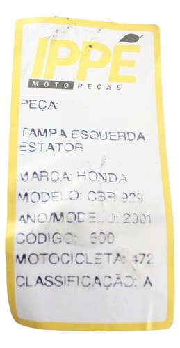 Tampa Esquerda Estator Honda Cbr 929 (472) 2001