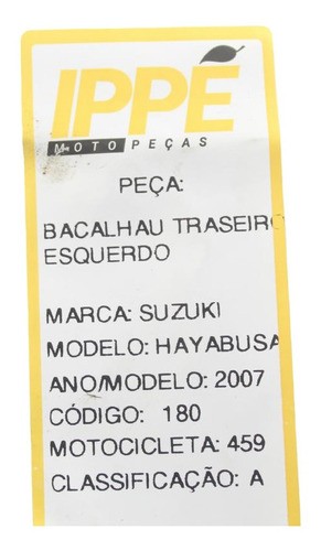 Bacalhau Traseiro Esquerdo Suzuki Hayabusa (459) 2007