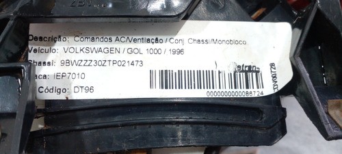 Comando Painel Ar Vw Gol Voyage Parati 87/94 305819045 (r)