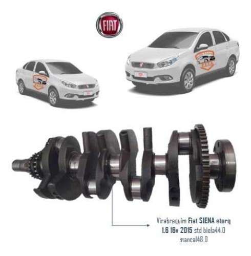 Virabrequim Fiat Etorq 1.6 16v 2015 Std Biela44.0 Mancal48.0