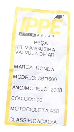 Kit Mangueira Válvula De Ar Cbr 600 Rr (458)