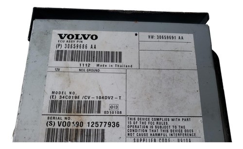 Modulo Conforto Ampliador Som Volvo Xc60 2011 2012 2013