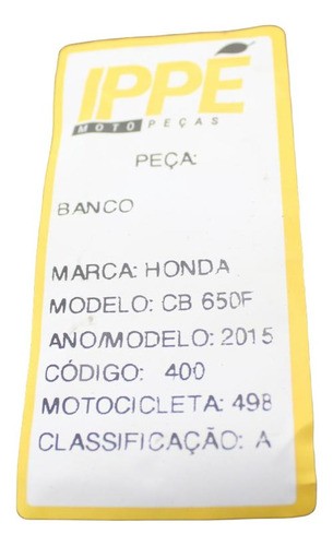 Banco Honda Cb 650f (498) 2015