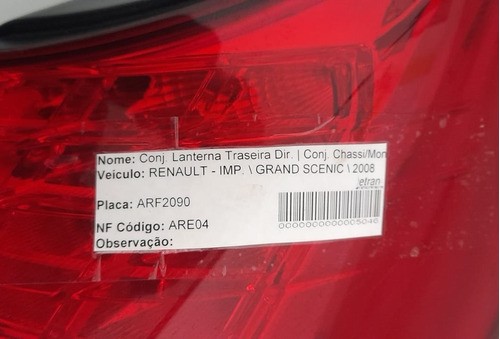 Lanterna Traseira Direita Renault Grand Scenic 2008