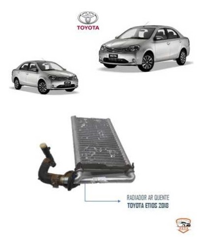 Radiador Ar Quente Toyota Etios 1.5 16v 2016 2017 2018 2019