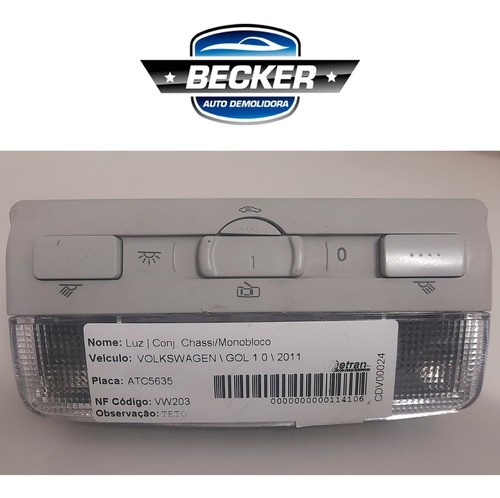 Luz Interna Volkswagen Gol 1.0 2011 - 5z0947105b