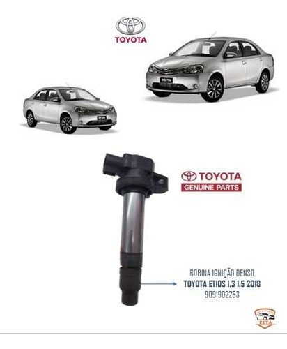 Bobina Ignição Motor Toyota Etios 1.3 1.5 16v 2013 2014 2015