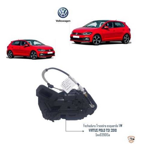 Fechadura Porta Vw Polo Tsi 2017 2018 2019 Traseira Esquerda