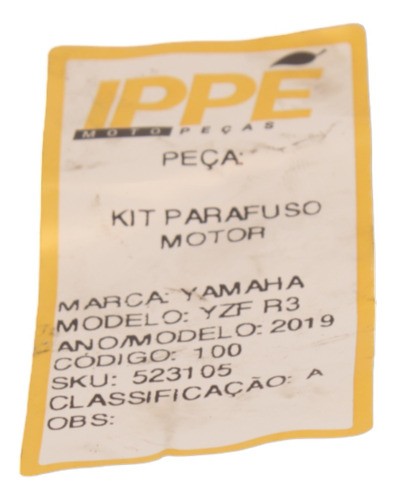 Kit Parafuso Motor  Yamaha  Yzf R3 2019 Yamaha Yzfr3 Yamaha