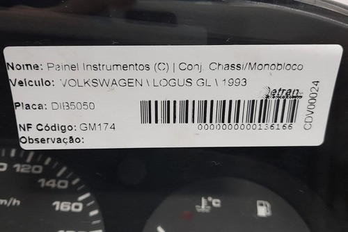 Painel De Instrumentos Vw Logus Gl 1993 - 890505030