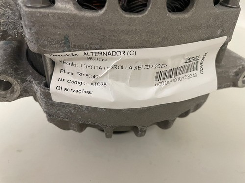 Alternador Corolla Xei 2.0 2022 - 27060f2090 - 115a