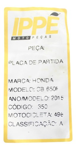 Placa De Partida Cb 650f (498)