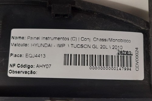 Painel De Instrumentos Hyundai Tucson 2.0 2010 - 940172e225