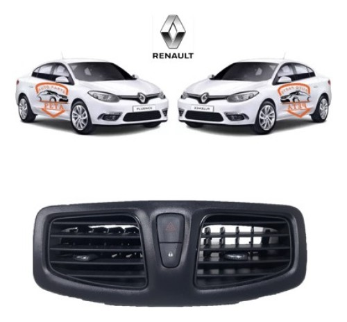 Difusor De Ar Central Renault Fluence 2014 C/ Botao Alerta