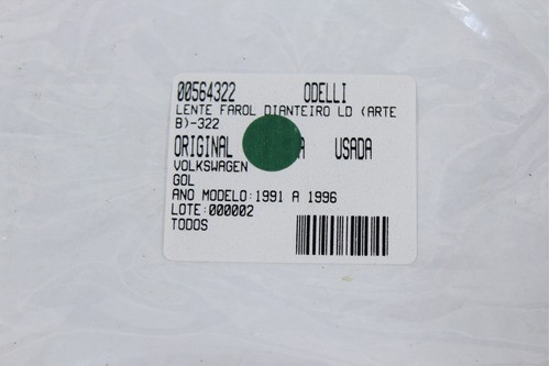 Lente Farol Diant Ld (arteb) Gol 91/96 Us (322)