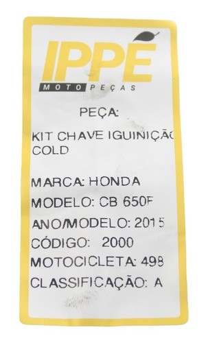 Kit Chave Iguinição Cold Honda Cb 650f (498) 2015