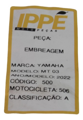 Embreagem Yamaha Mt03 2022 (506)