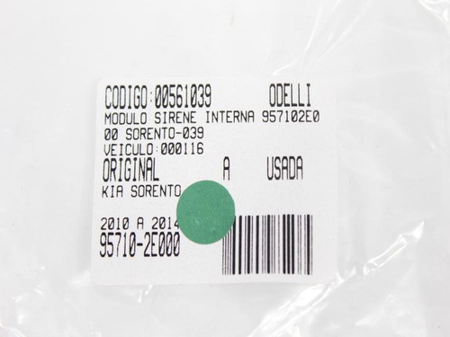 Módulo Sirene Interna 957102e000 Sorento 10/14 Usado (039)