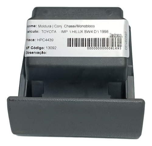 Cinzeiro Painel Porta Cigarro Toyota Hilux Sr5 1995 2004
