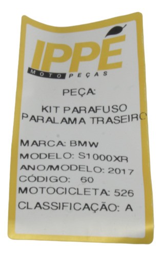 Kit Parafusos Paralama Traseiro Bmw S1000xr 2017 (526)